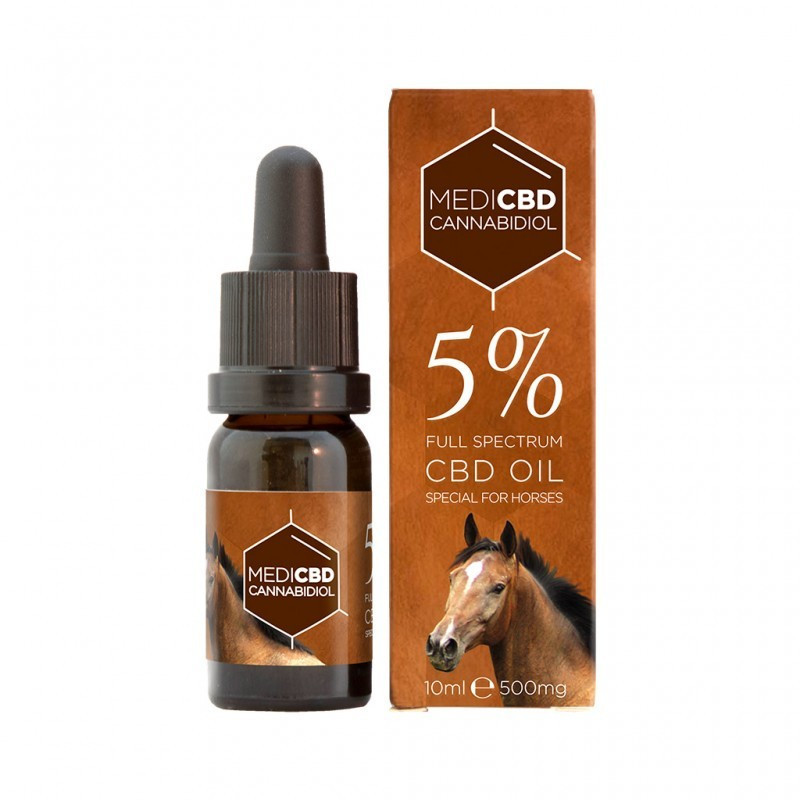 Huile CBD 5% spéciale cheval spectre large 10ml - MEDICBD®