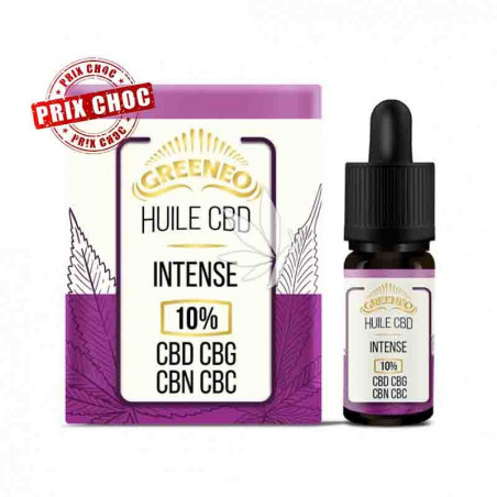 Huile INTENSE 10% CBD+CBG+CBN+CBC - 10ml - Greeneo®