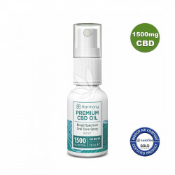 Spray à l'huile de chanvre 1500mg de CBD à la menthe - Spectre large - 15ml - Harmony®