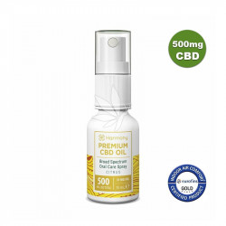 Spray à l'huile de chanvre 500mg de CBD aux agrumes spectre large 15ml - Harmony®